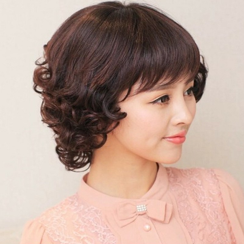 Tóc giả nữ trung niên xoăn ngắn 9209 😍FREESHIP😍 tóc trung niên nữ, tặng lưới chụp