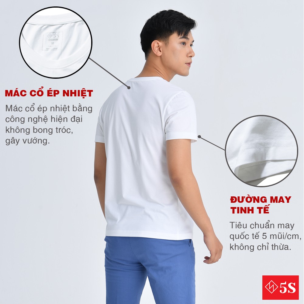 Áo Phông Nam Tay Ngắn 5S Premium (5 màu), Vải Thun Melang Muối Tiêu Cao Cấp, Thấm Hút Mồ Hôi, Co Giãn Tốt (TSO21023-01) | BigBuy360 - bigbuy360.vn