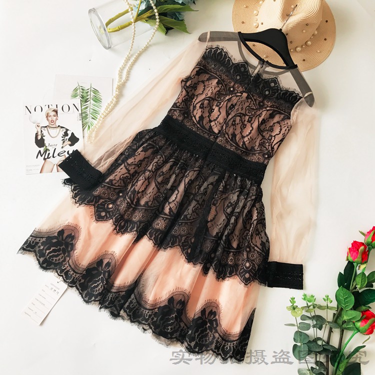 ĐẦM DÁNG XÒE TAY LƯỚI PHỐI REN THỜI TRANG HÀNG NHẬP QUẢNG CHÂU | BigBuy360 - bigbuy360.vn