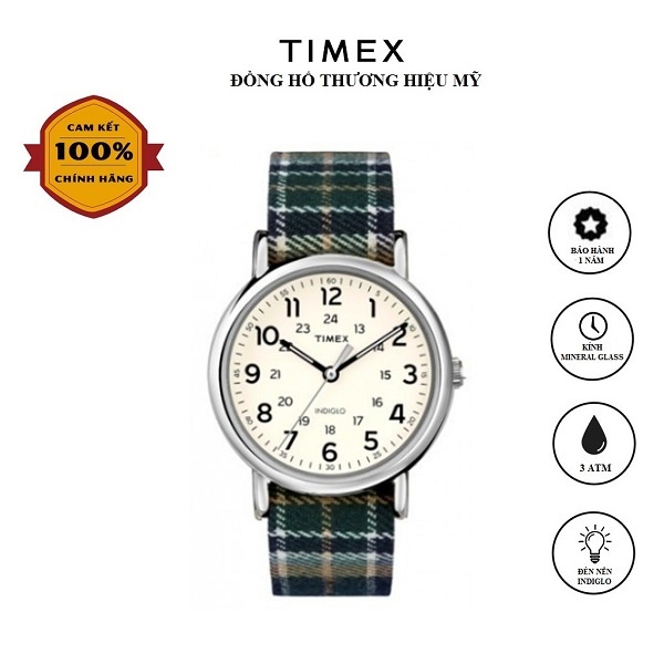 Giảm giá Đồng hồ unisex nam nữ timex weekender -tw2r51400 dây da phối vải -  chính hãng - BeeCost