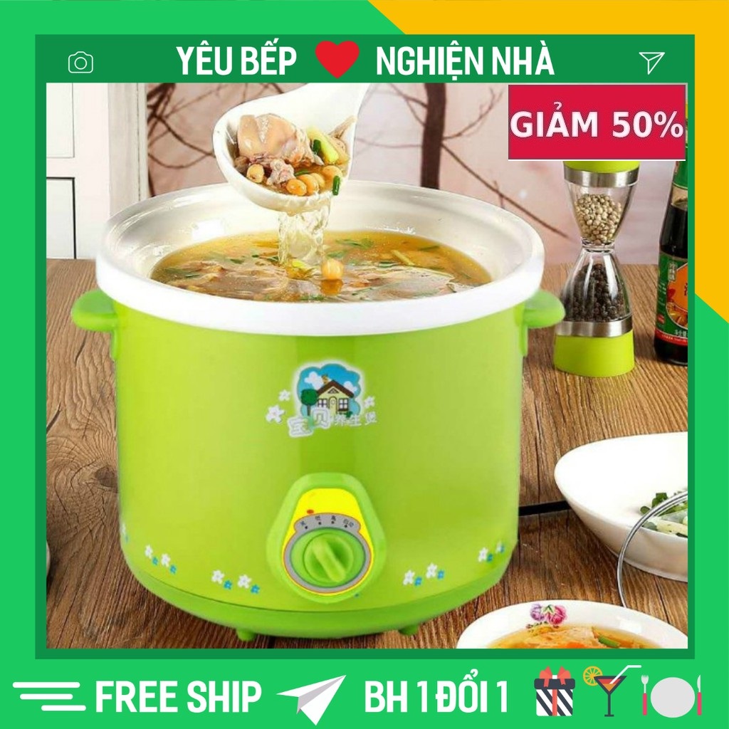 Nồi Nấu Cháo Cho Bé Cao Cấp Chính Hãng - Nồi Hầm Chậm Đa Năng ... Nhanh Chóng ,Dung Tích 1,5L Tiện Ích