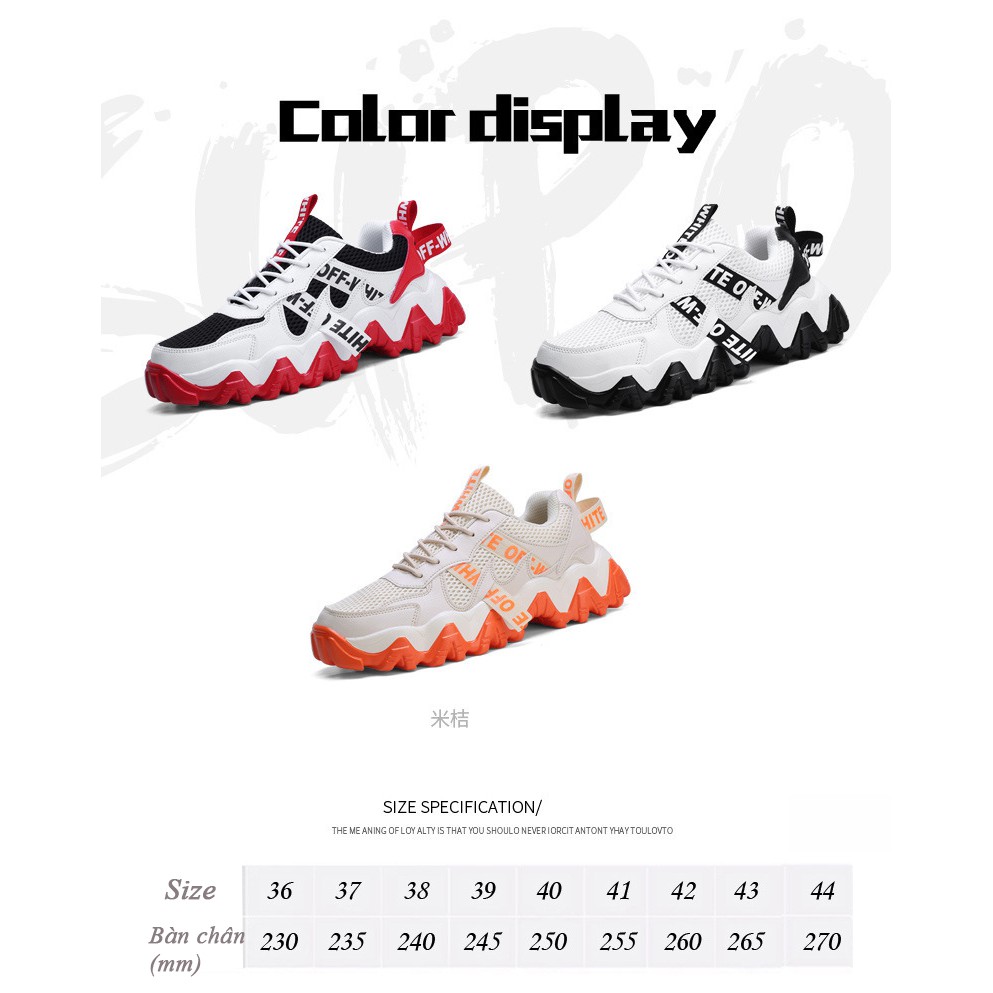 Giày thể thao nam sneaker trẻ trung phong cách trendy youth Korean phối màu độc đáo