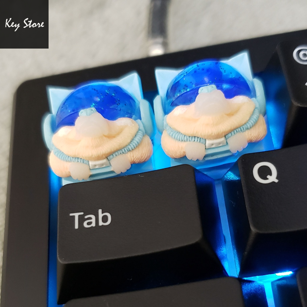 Nút bàn phím cơ artisan keycap sirius màu xanh sky kính đá
