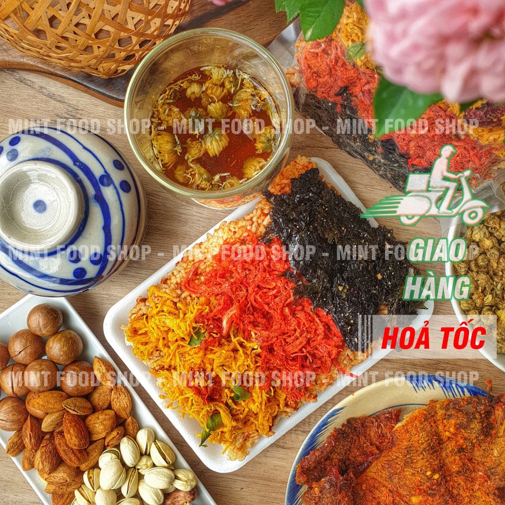 Cơm Cháy Chà Bông Siêu Siêu Ngon - Rong Biển Chà Bông Ăn Chay - Mix Vị Túi 200gr