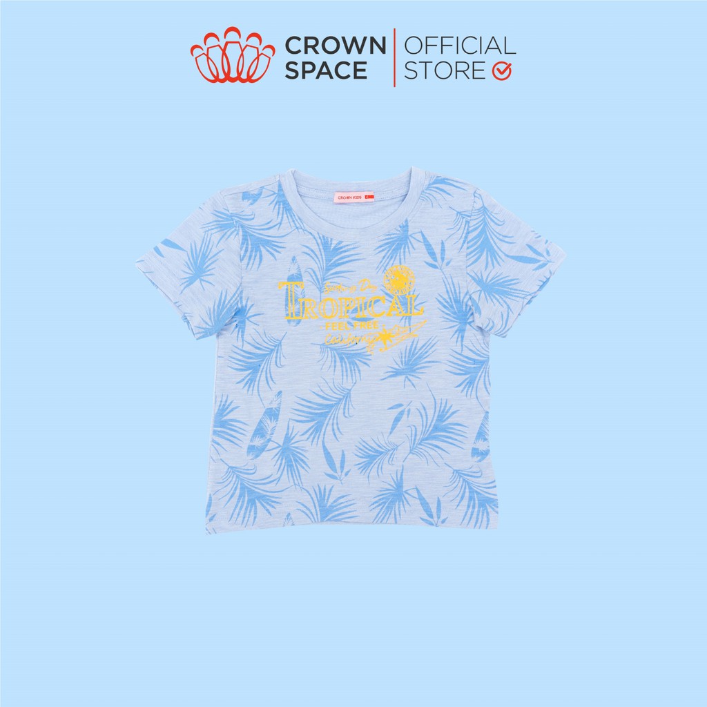 Áo Phông Tropical Cho Bé Trai Crown Space Fashion CKBS2110803 TShirt Vải Cotton Thoáng Mát Từ Size 2-9