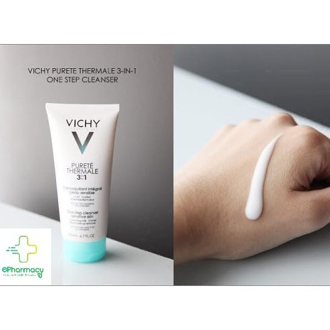 Sữa rửa mặt Vichy Purete Thermal 3 in 1 One Step Cleanser Sensitive Skin And Eyes-Sữa  rửa mặt tẩy trang 3 in 1 Vichy