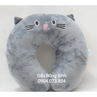 GẤU BÔNG THÚ NHỒI BÔNG GỐI KÊ CỔ MÈO HỒNG