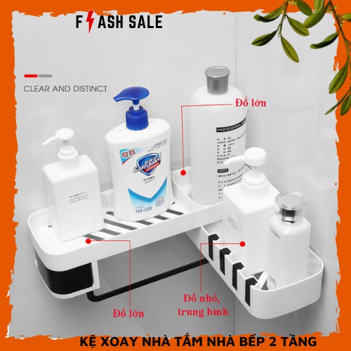 [Sale Sốc] Kệ Xoay 2 Tầng Để Nhà Tắm Và Nhà Bếp Tiện Lợi