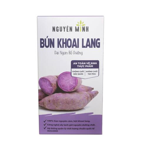 Bún rau củ vị Khoai lang tím Nguyên Minh (hộp 300gr) - Mỗi cọng bún 1 cọng rau - Phù hợp cho bé bé ăn dặm