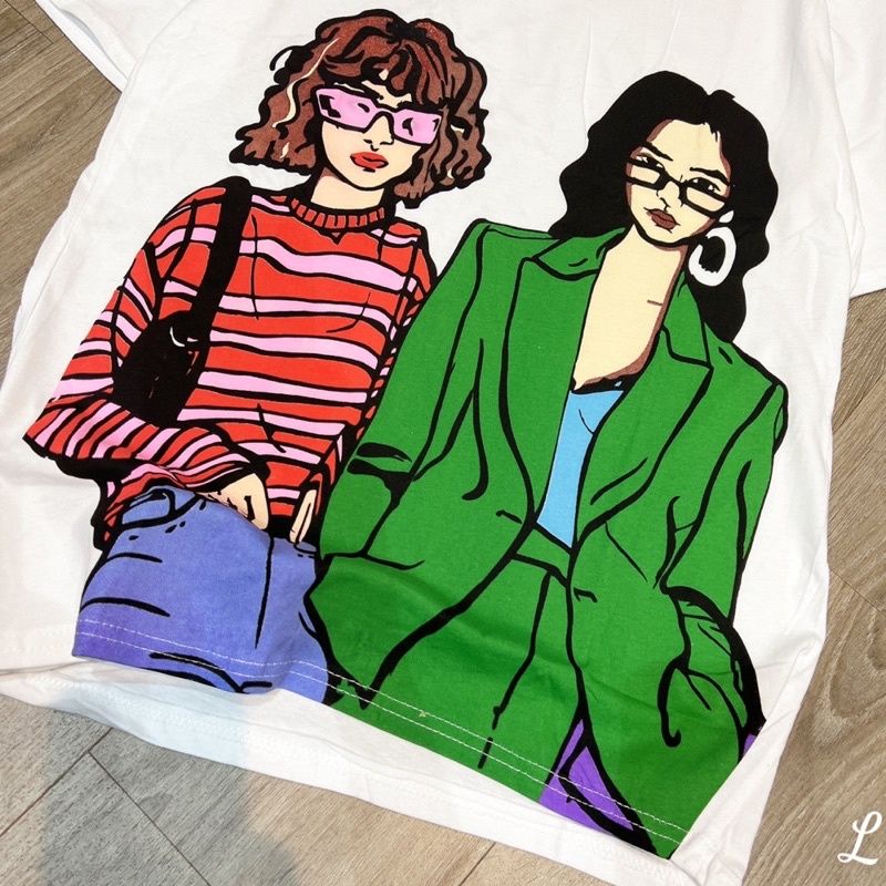 Áo Thun Tay Lỡ Cô Gái Oversize Nữ Dáng Rộng