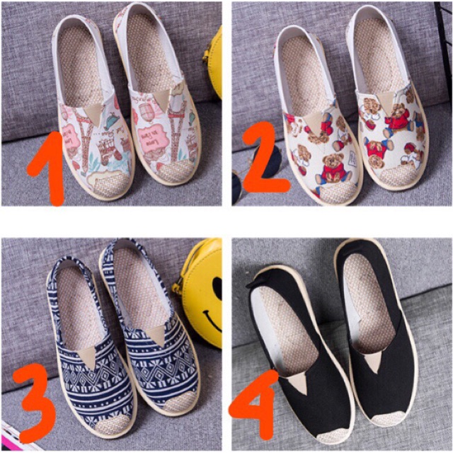 Hàng có sẵn - Giày slipon hoạ tiết thổ cẩm đồng giá 88k