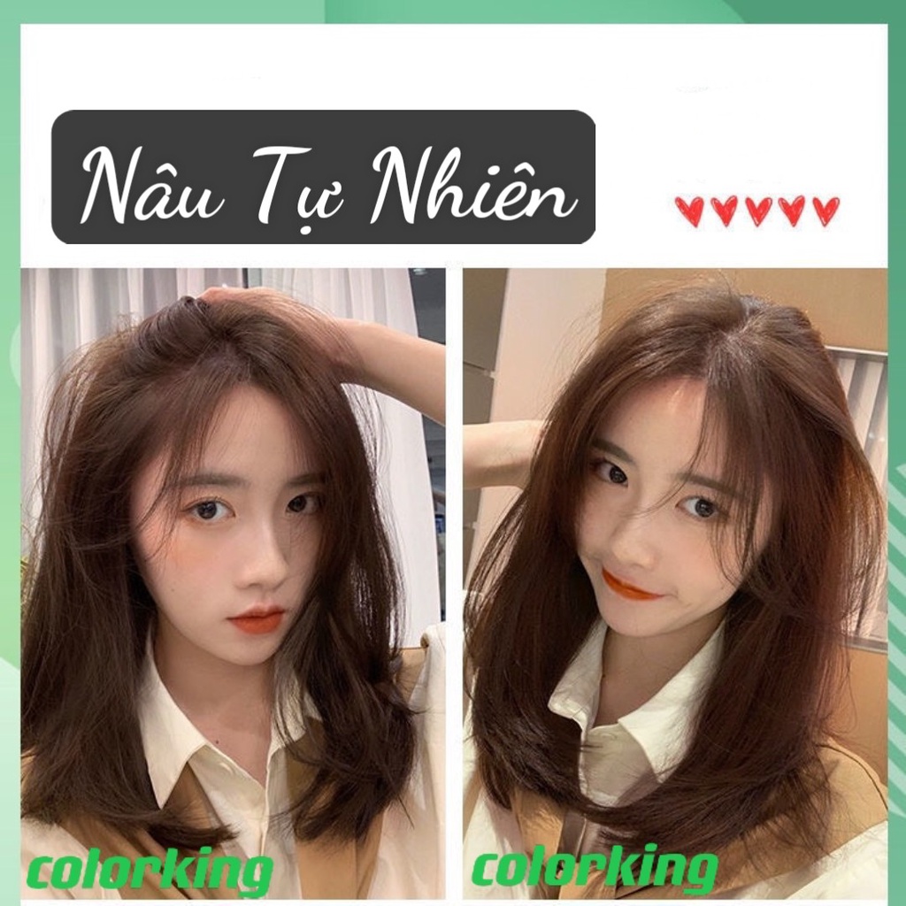 THUỐC NHUỘM TÓC MÀU NÂU TỰ NHIÊN - Lên từ nền đen tự nhiên-COLORKING