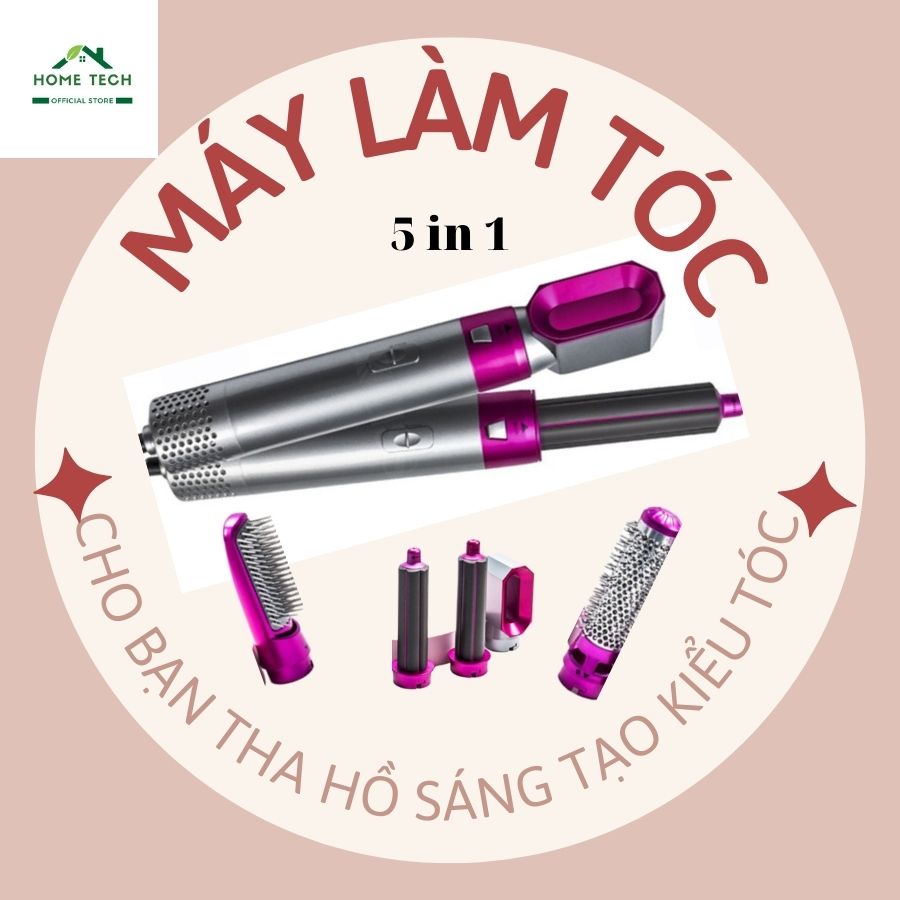 Máy Tạo Kiểu Tóc Đa Năng 5 Trong 1 Uốn Duỗi Sấy Tạo Phồng Tóc Chỉ Trong Một Máy 3 Mức Độ Nhiệt Dễ Dàng Điều Chỉnh