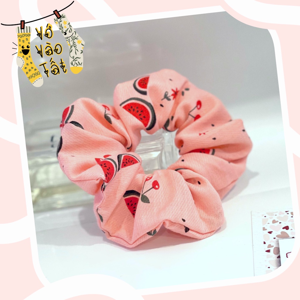 Buộc tóc scrunchies hình trái cây xinh xắn