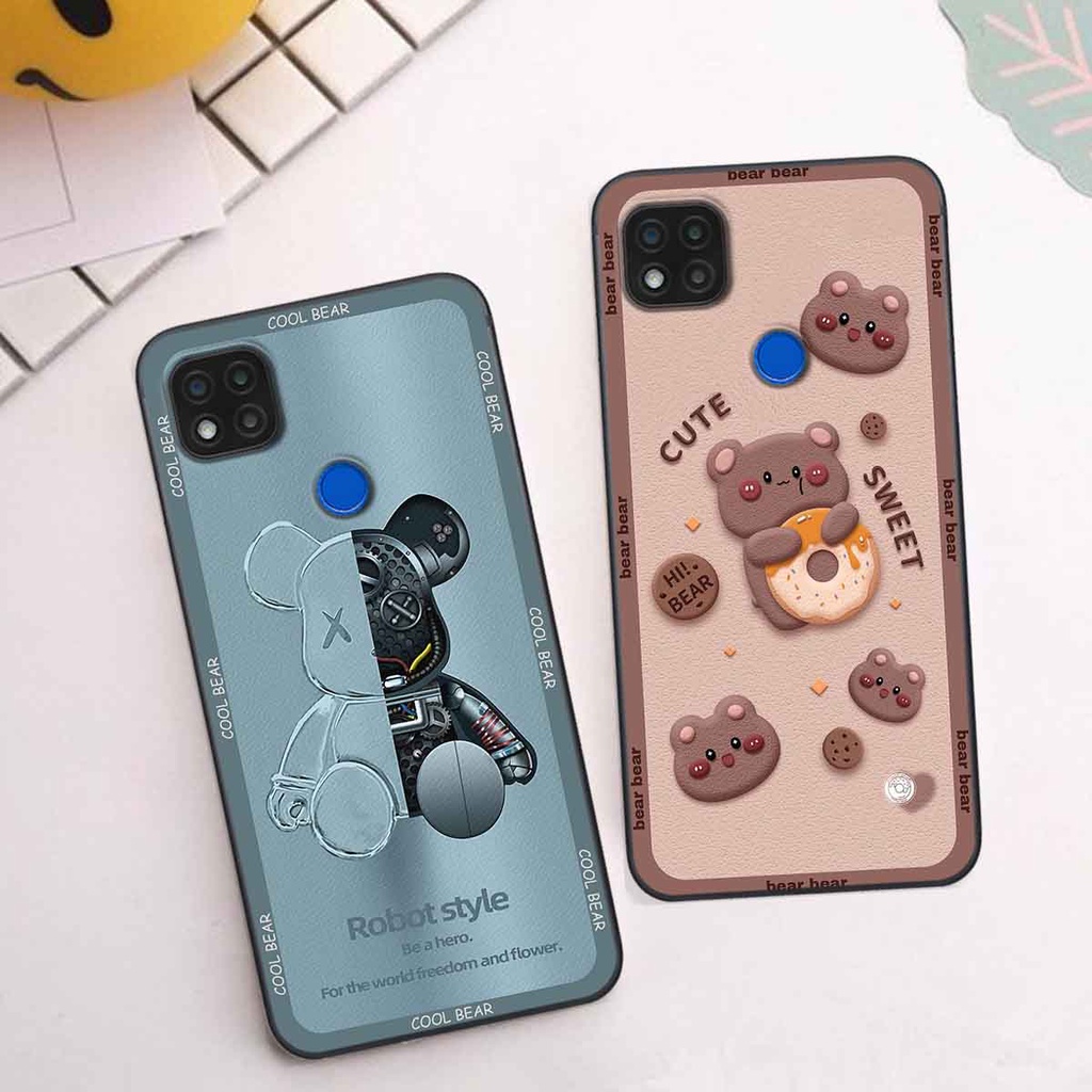 Ốp Xiaomi Redmi 9C bear brick, gấu đáng yêu, dễ thương