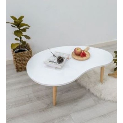 Bàn trà, bàn sofa hình hạt xoài, hạt đậu ngồi bệt chân gỗ tự nhiên dài 80cm