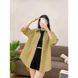 ÁO SƠ MI OVERSIZE BASIC ZAREEN SOM55 - XANH BƠ