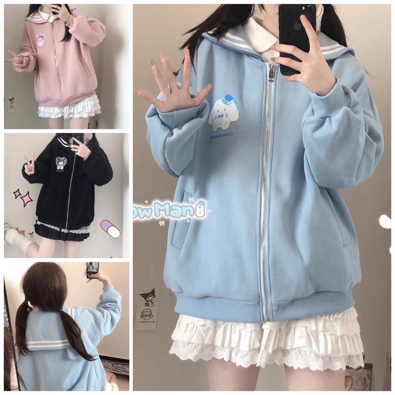 Áo khoác cổ thuỷ thủ sanrio hãng QiuQiu