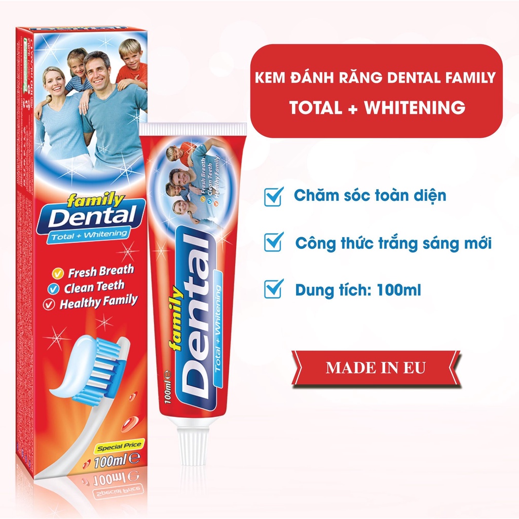 Kem đánh răng dành cho gia đình Dental Family - Nhập khẩu từ Châu Âu - 100ml