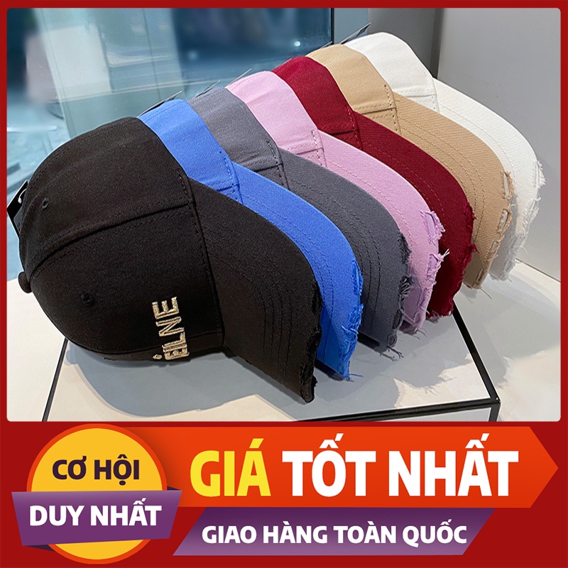 Mũ lưỡi trai rách ❤️ Nón thêu chữ CÉILNE phong cách Ulzzang form unisex nam nữ