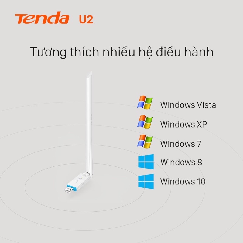 USB wifi Tenda U2 Tenda - Usb Thu Wifi  150mbps 1 Anten 6 DBi - Chính hãng nội địa - Bh 5 năm