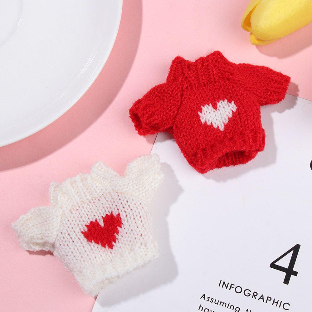 1 Bộ Áo Sweater Dệt Kim Thủ Công Mini Nhiều Màu Sắc Dễ Thương Cho Bé Gái