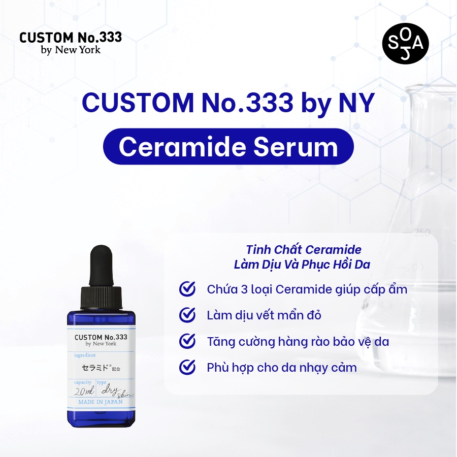 Tinh Chất Ceramide Làm Dịu Và Phục Hồi Da 20 mL Custom No.333 by New York Ceramide Serum