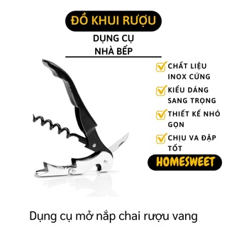 Dụng cụ khui rượu vang - đồ khui nắp chai chức năng 3in1 inox siêu bền 3981