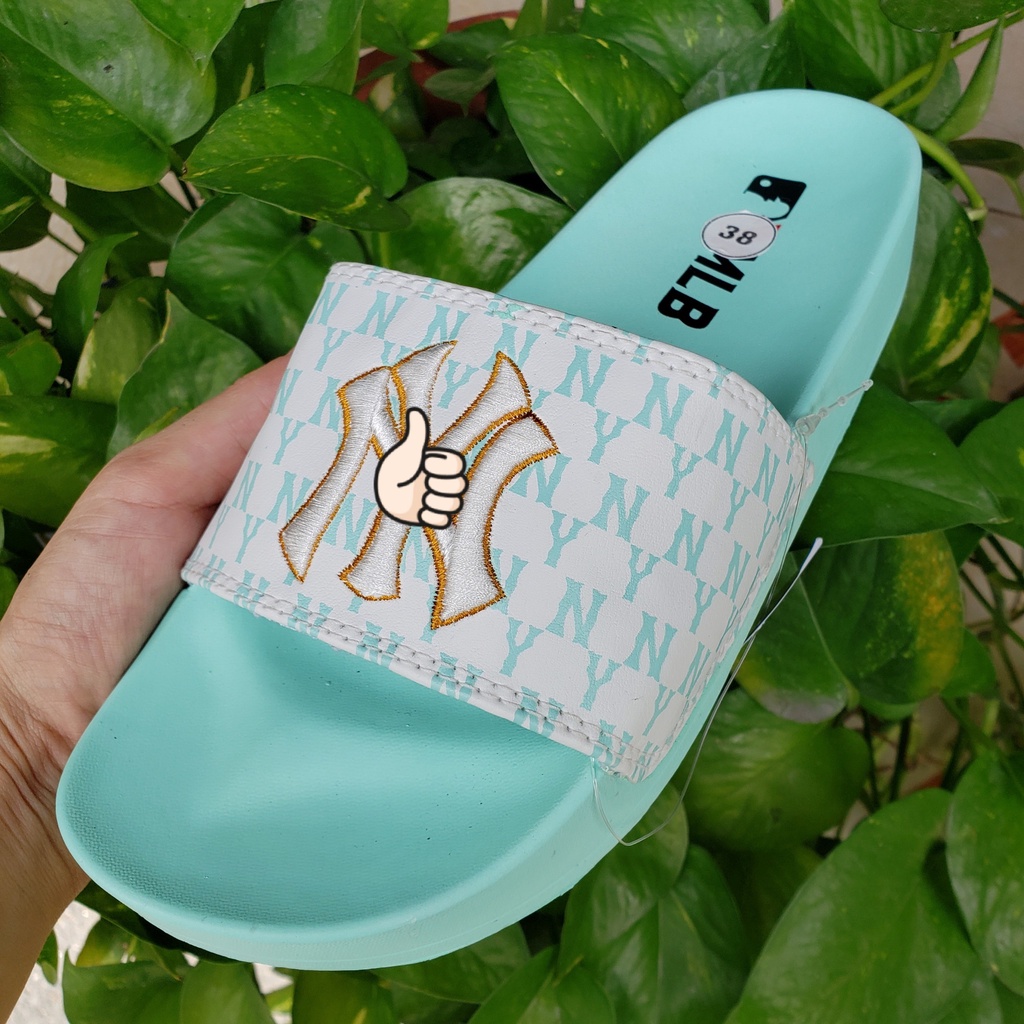 Dép unisex 𝐌𝐋𝐁  nhiều màu chữ thêu nổi êm chân chắc chắn FULL HỘP THẺ
