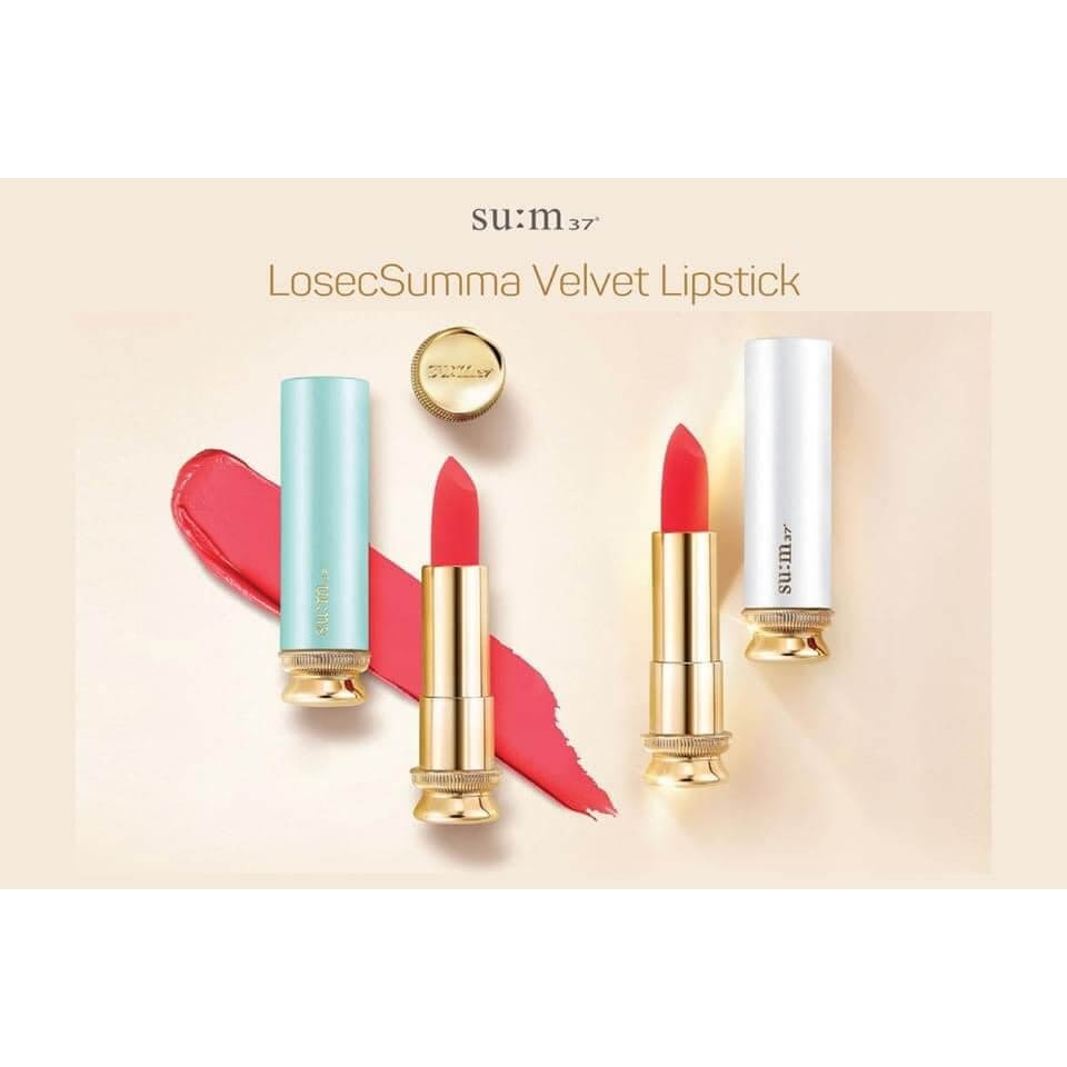 Set son nhung lì dưỡng ẩm hoàng kim Su:m37 Losec Summa Velvet Lipstick 3.6g tặng thỏi mini