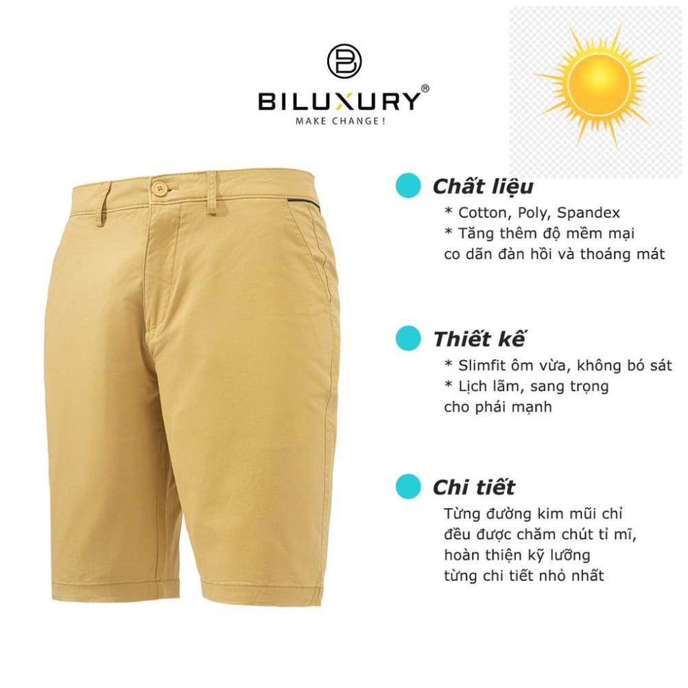 🤾👷 Quần đùi nam Biluxury short ngố kaki mềm kiểu dáng trẻ trung năng động màu vàng 5QNKB003VAG 🤾👷