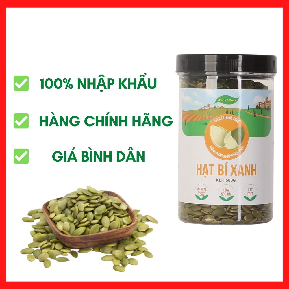 Nhân Hạt Bí Xanh Ấn Độ Hộp 500g