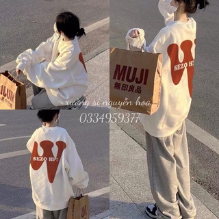 Áo nỉ sweater w sezo form dáng rộng tay bồng nam nữ mặc đều được xưởng sỉ nguyễn hoa