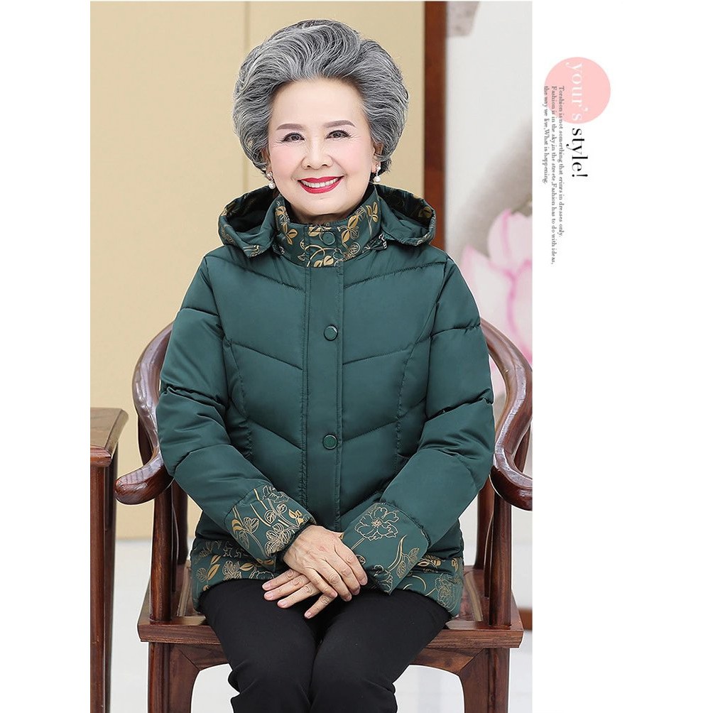 Áo phao cho nữ trung tuổi, Áo khoác mua đông cho người già, áo khoác ba lớp cực ấm AR42 | BigBuy360 - bigbuy360.vn