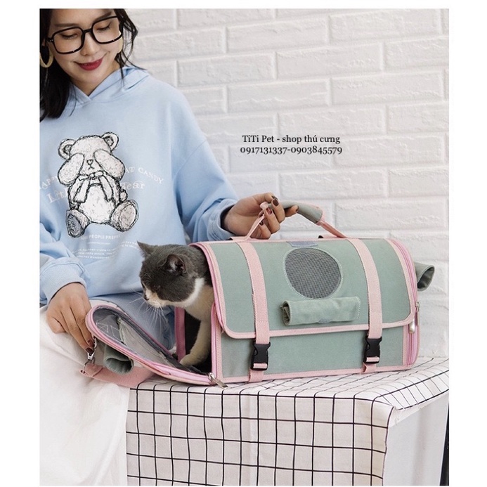 🌻BALO- TÚI ĐEO CHÉO form ngang CHO THÚ CƯNG- Vừa xách vừa mang được luôn sen oy^^❗️