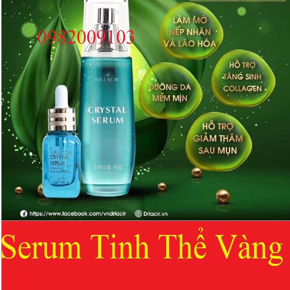 Crystal Serum Tinh Thể Vàng 24K Drlacir Size Nhỏ 25ml dr lacir,dưỡng trắng da,tăng sinh collagen,giảm nếp nhăn