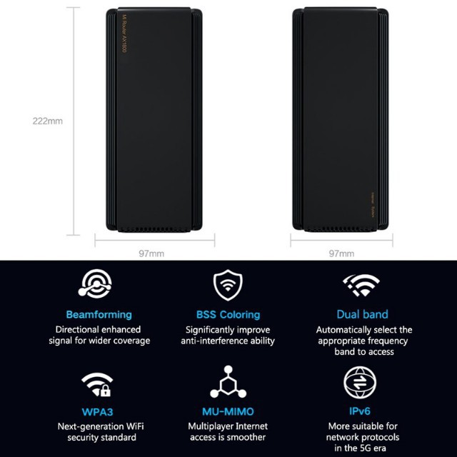 Bộ phát WiFi Xiaomi AX1800 Router Five-core WiFi 6 2.4G 5.0GHz Gigabit 5G Siêu tín hiệu | BigBuy360 - bigbuy360.vn