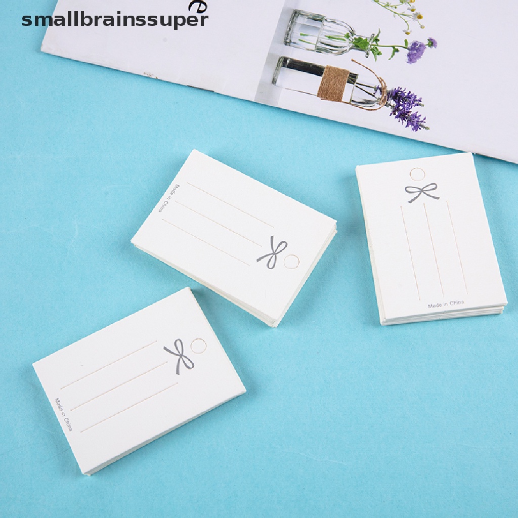 Set 50 Thẻ Giấy Màu Trắng Làm Kẹp Tóc / Trang Sức Thủ Công DIY