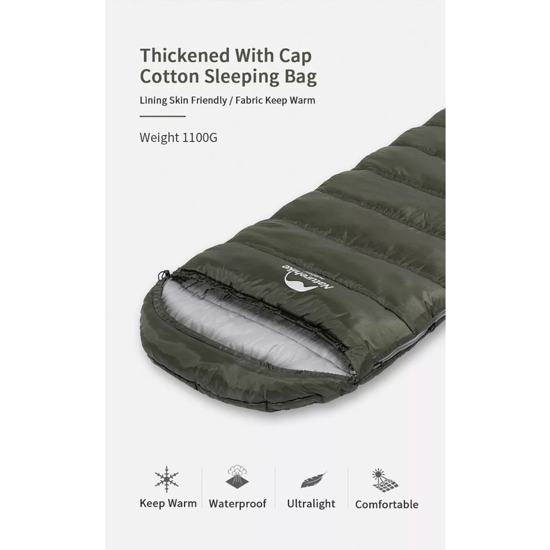 Túi ngủ dã ngoại văn phòng NatureHike NH20MSD07 U150 có mũ