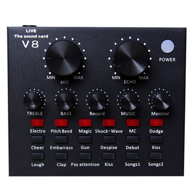 Sound card thu âm V8 blue tooth 2020 mới nhất +bảo hành 1 đổi1