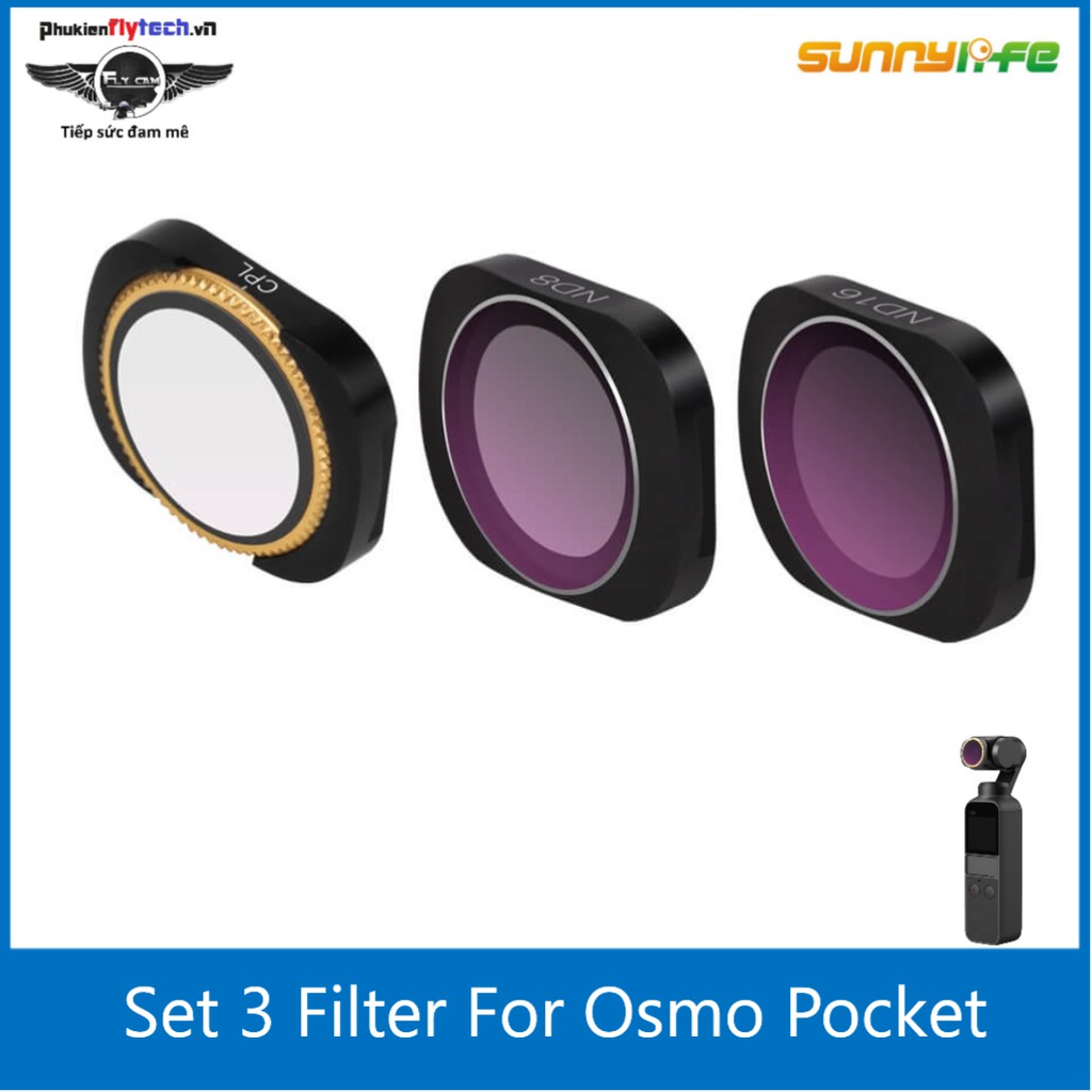 Combo 3 filter CPL ND8 ND16 – DJI Osmo Pocket - Bộ kính lọc CPL ND8 ND16