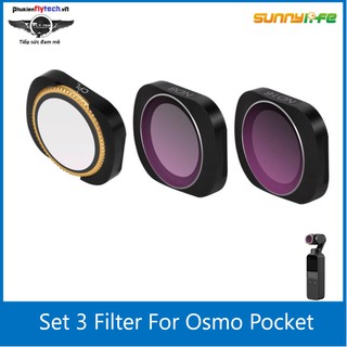 Combo 3 filter CPL ND8 ND16 – DJI Osmo Pocket - SunnyLife - Hàng chính hãng - Cải thiện màu ảnh sắc nét, chuyên nghiệp
