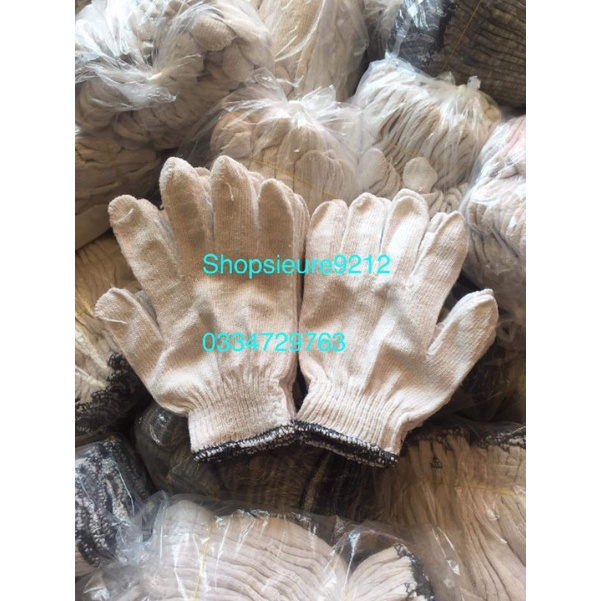 găng tay vải sợi lao động(10 đôi)trắng(400g)