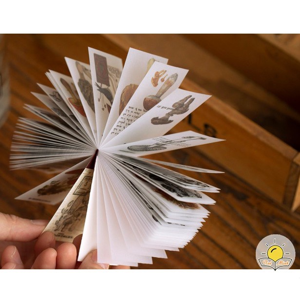Quyển 80-100 tờ tranh vintage trang trí bullet journal, tập ảnh vẽ Châu Âu dán sổ tay
