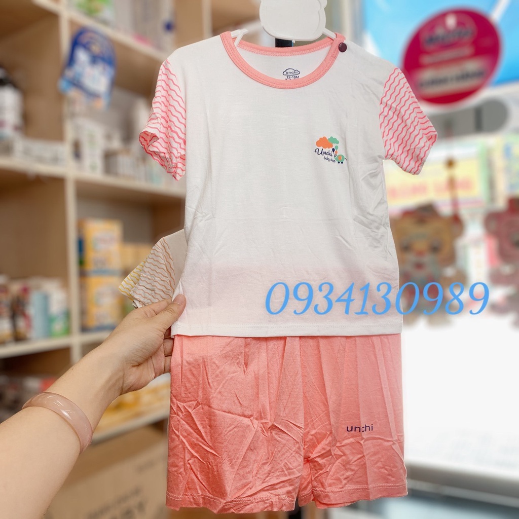 Đồ bộ ngắn tay Unchi vải siêu mềm cho bé trai bé gái 5-15kg