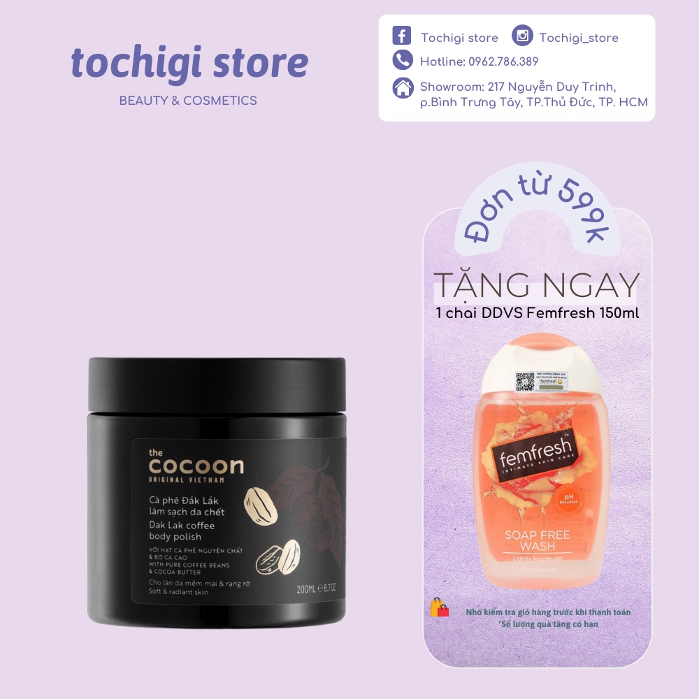 Cà phê Đắk Lắk làm sạch da chết cơ thể Cocoon 200ml