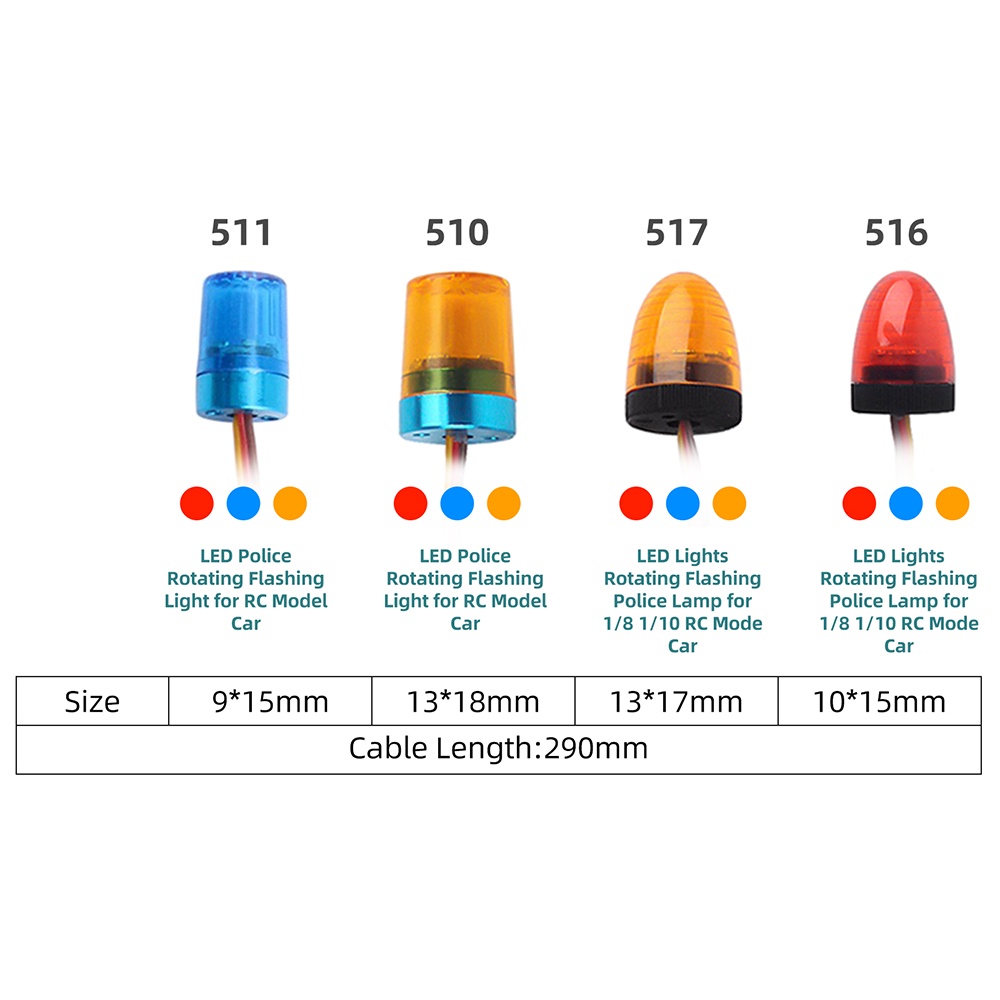 Ultra Đèn LED Báo Động Siêu Sáng Cho Xe Cảnh Sát Tỉ Lệ 1: 14 RC Tamiya
