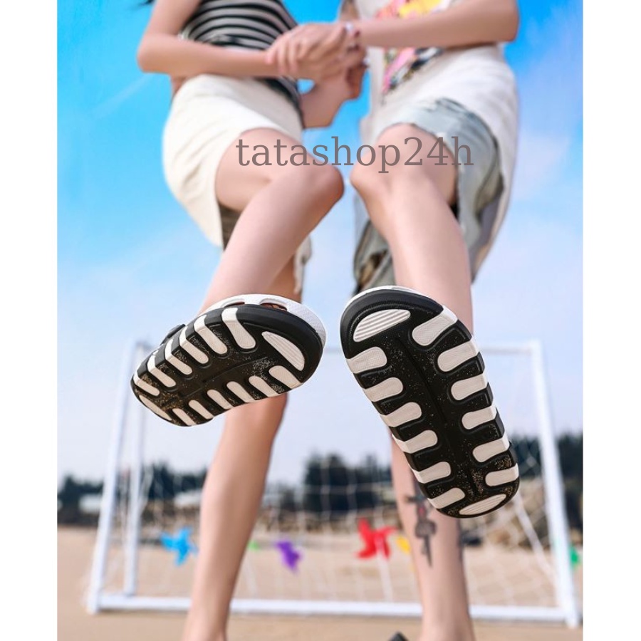 Dép Cross Unisex ❤️FREESHIP❤️ Dép sục nhựa cá độn đế đi mưa siêu nhẹ dép lỗ đi trong nhà cho cặp đôi nam nữ 7 màu