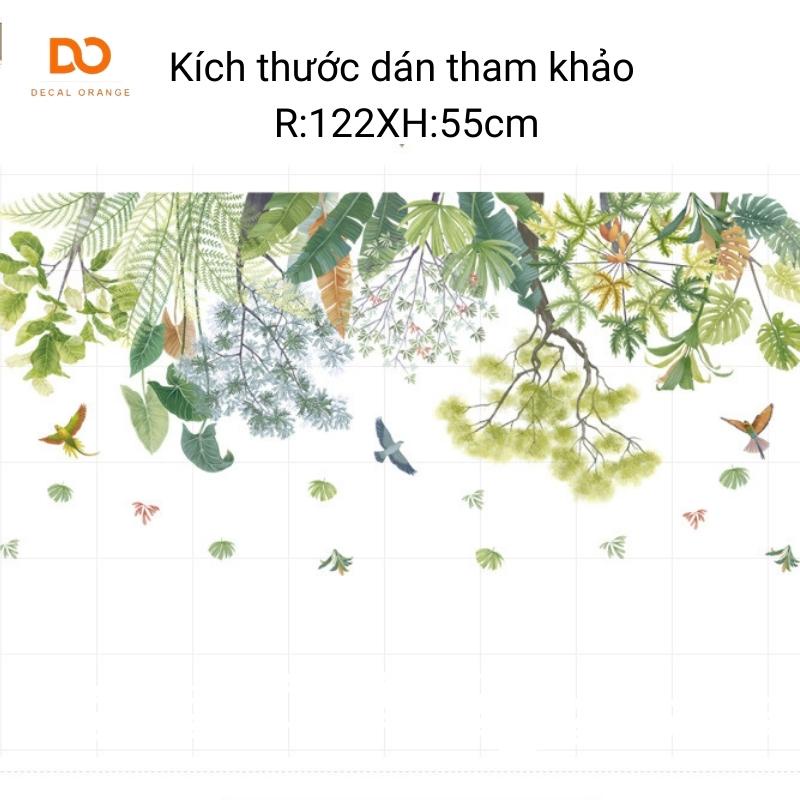 Decal dán tường tán lá bắc âu decor phòng ngủ, phòng khách