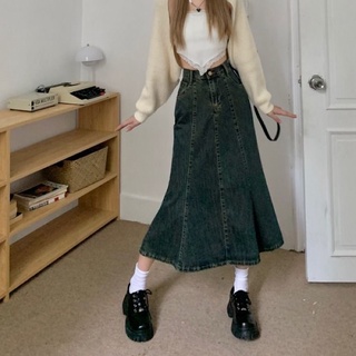 Chân Váy Jean Midi Dáng Đuôi Cá Taobao Order Kèm ẢNH THẬT